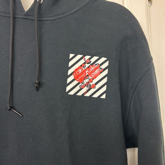 Mens Hoodie Medium Artist Union Roses - Picture 3 of 10